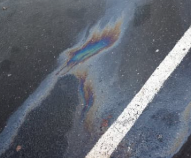 oil sheen on parking lot