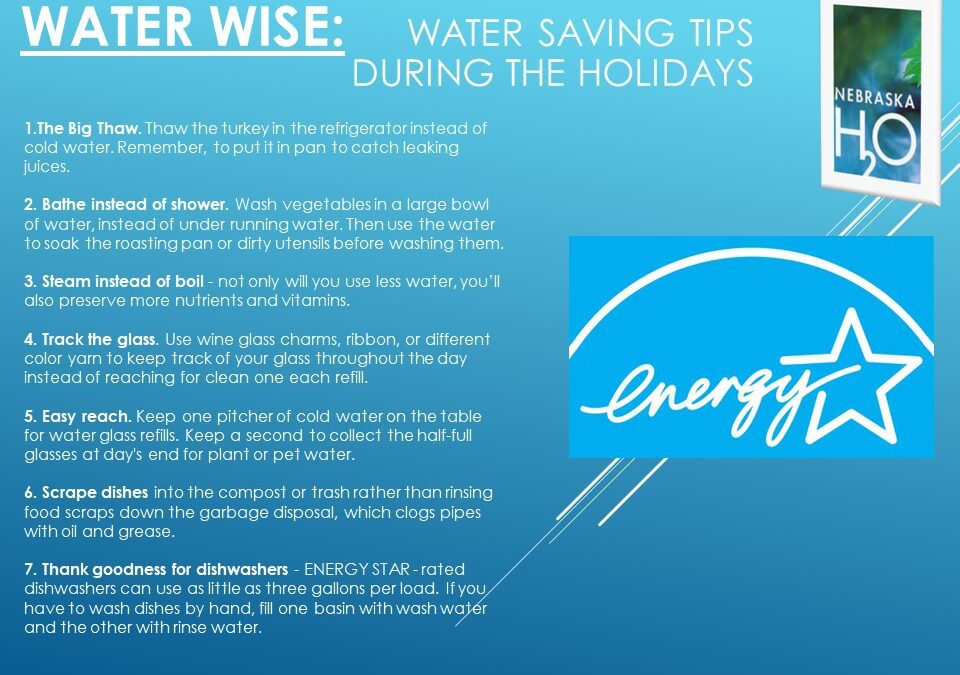 Methods for water conservation during the holidays.