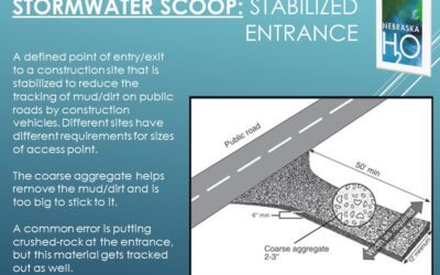 “Stabilized Rock Entrances” help minimize trackout onto streets.